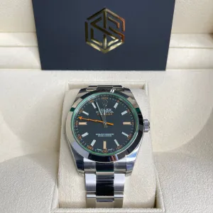Rolex Milgauss 116400GV 2021 Black Dial Full Stickers Full Set Watch