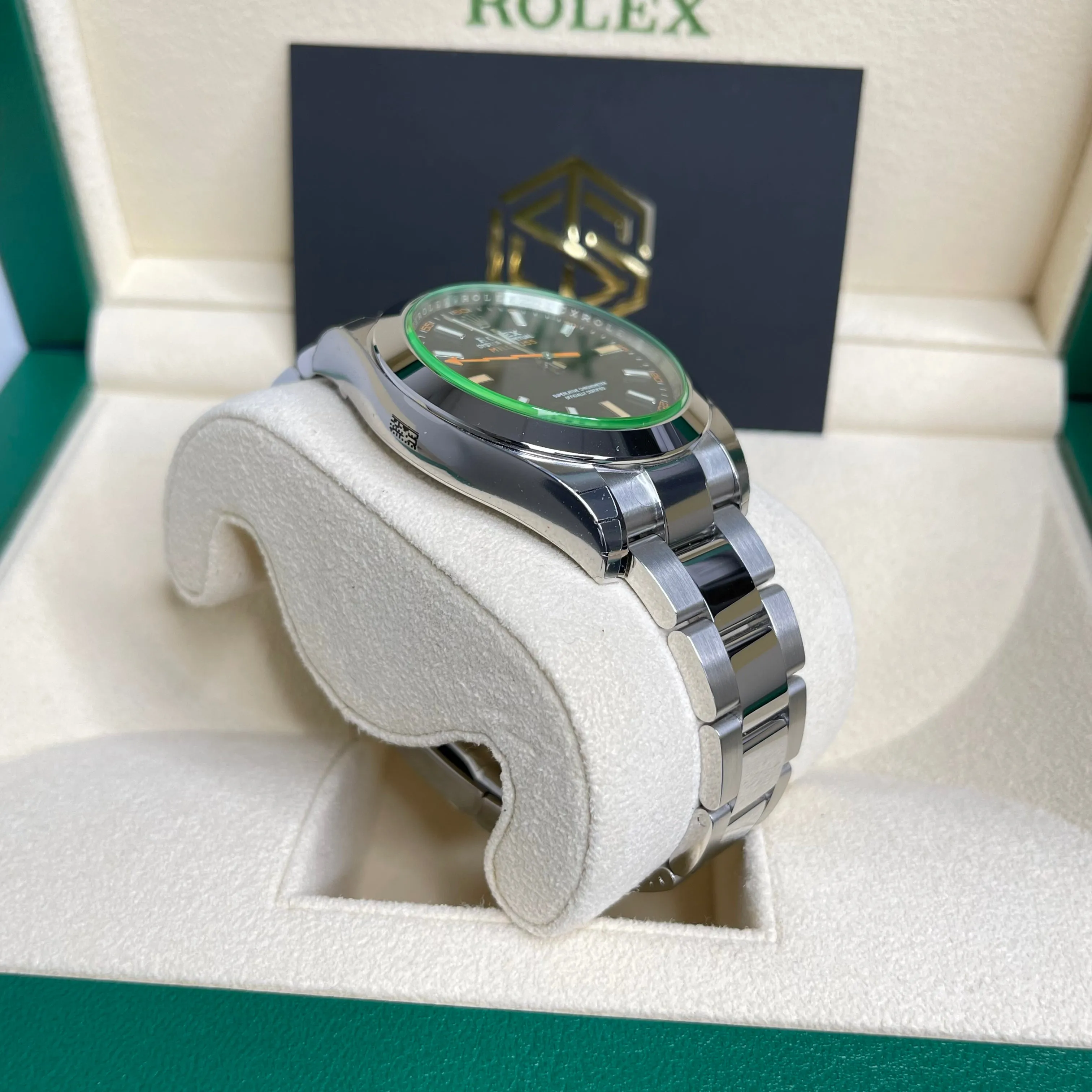 Rolex Milgauss 116400GV 2021 Black Dial Full Stickers Full Set Watch