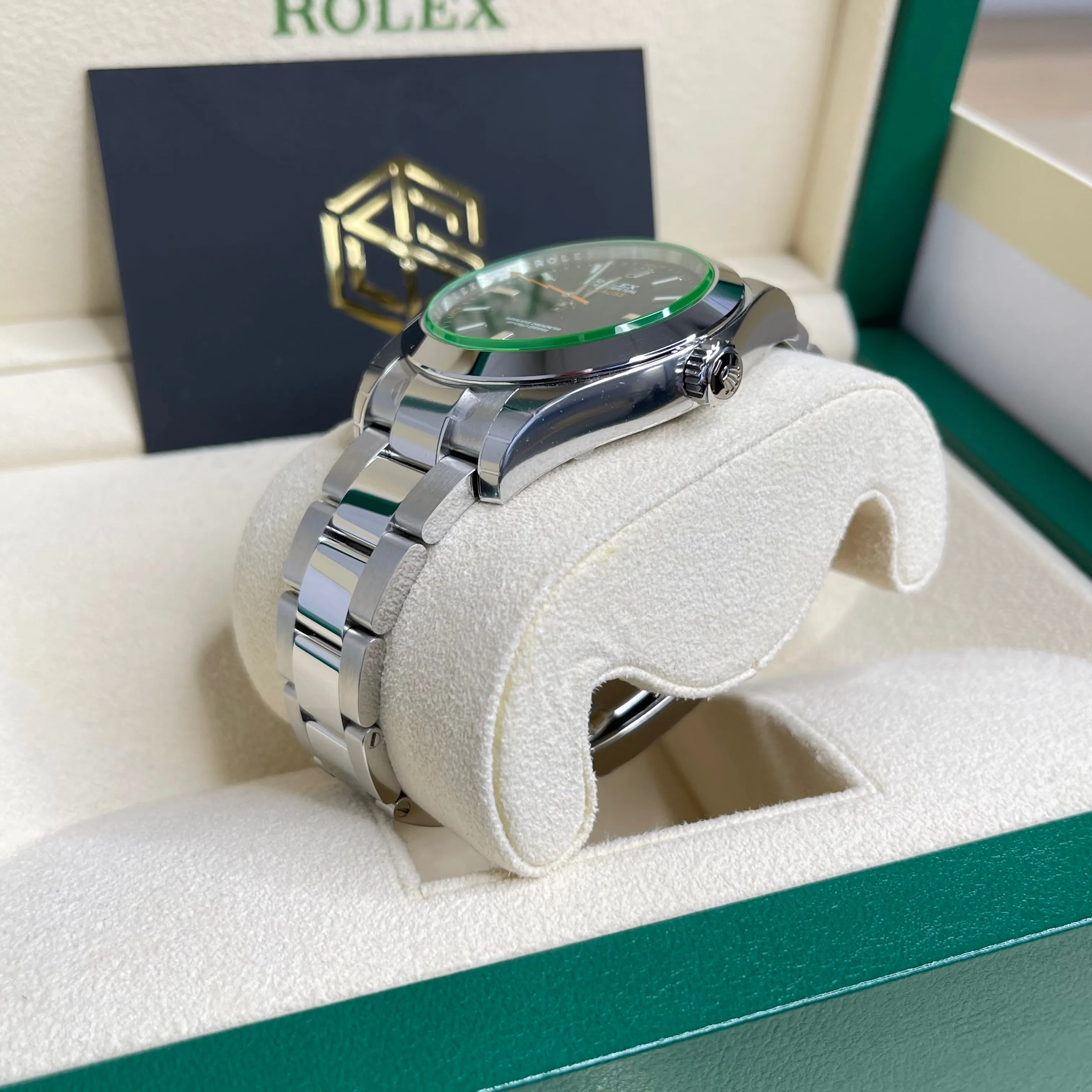 Rolex Milgauss 116400GV 2021 Black Dial Full Stickers Full Set Watch