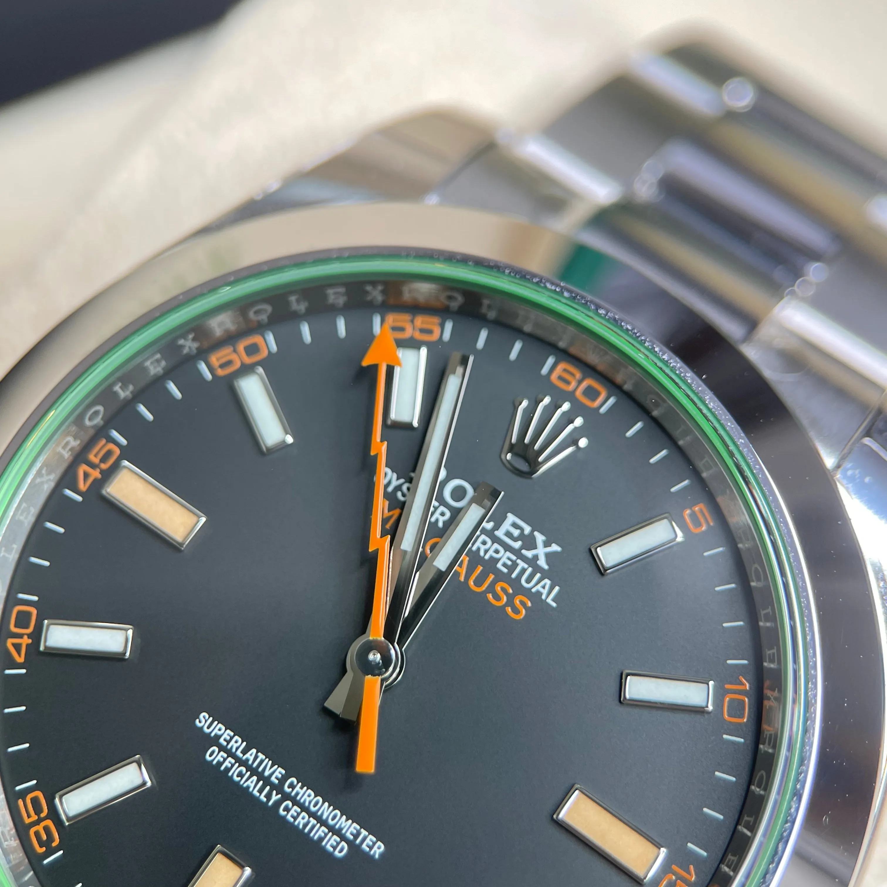 Rolex Milgauss 116400GV 2021 Black Dial Full Stickers Full Set Watch