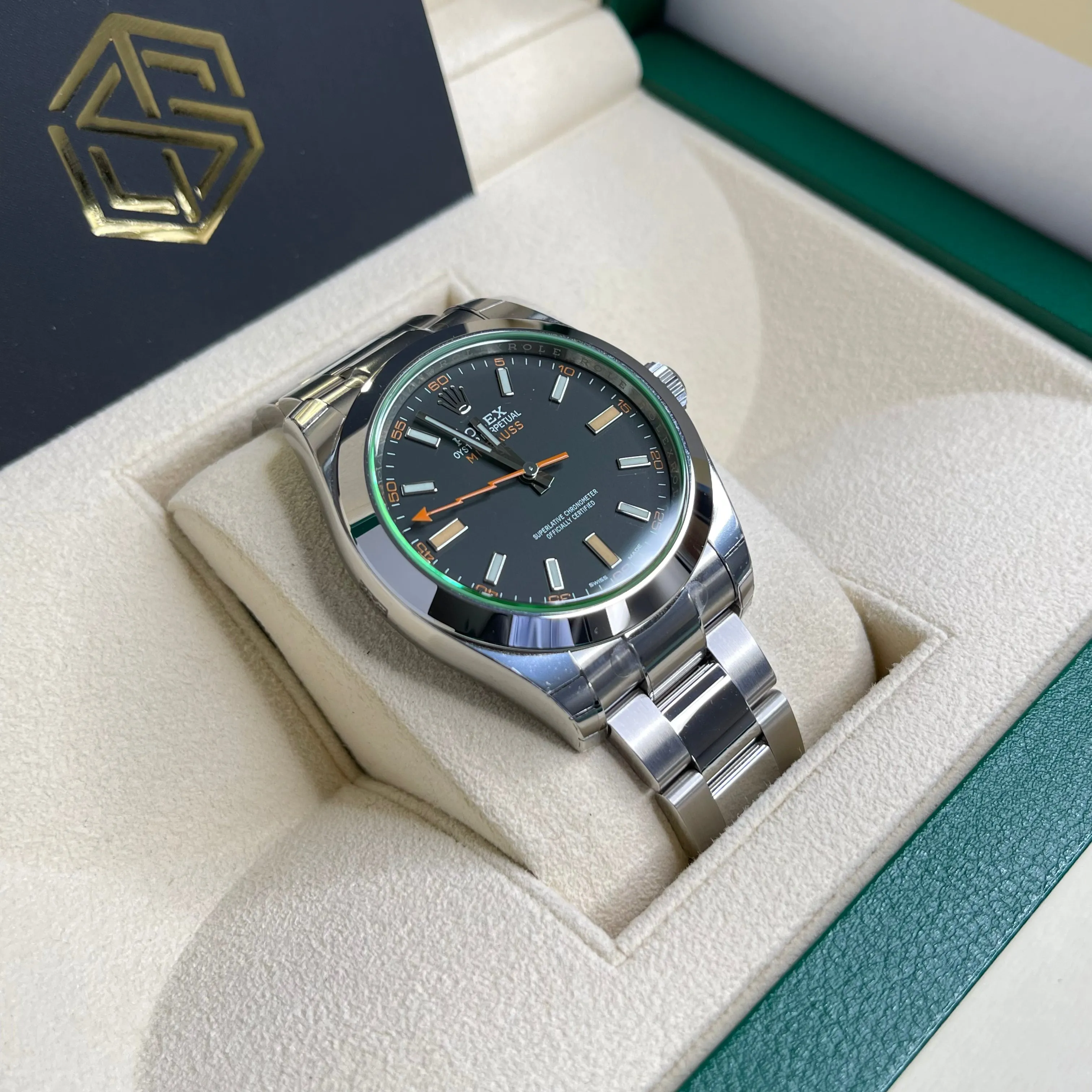Rolex Milgauss 116400GV 2021 Black Dial Full Stickers Full Set Watch
