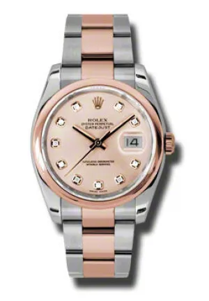 Rolex Oyster Perpetual Datejust 36 Champagne Dial Stainless Steel and 18K Everose Gold Bracelet Automatic Men's Watch 116201CDO