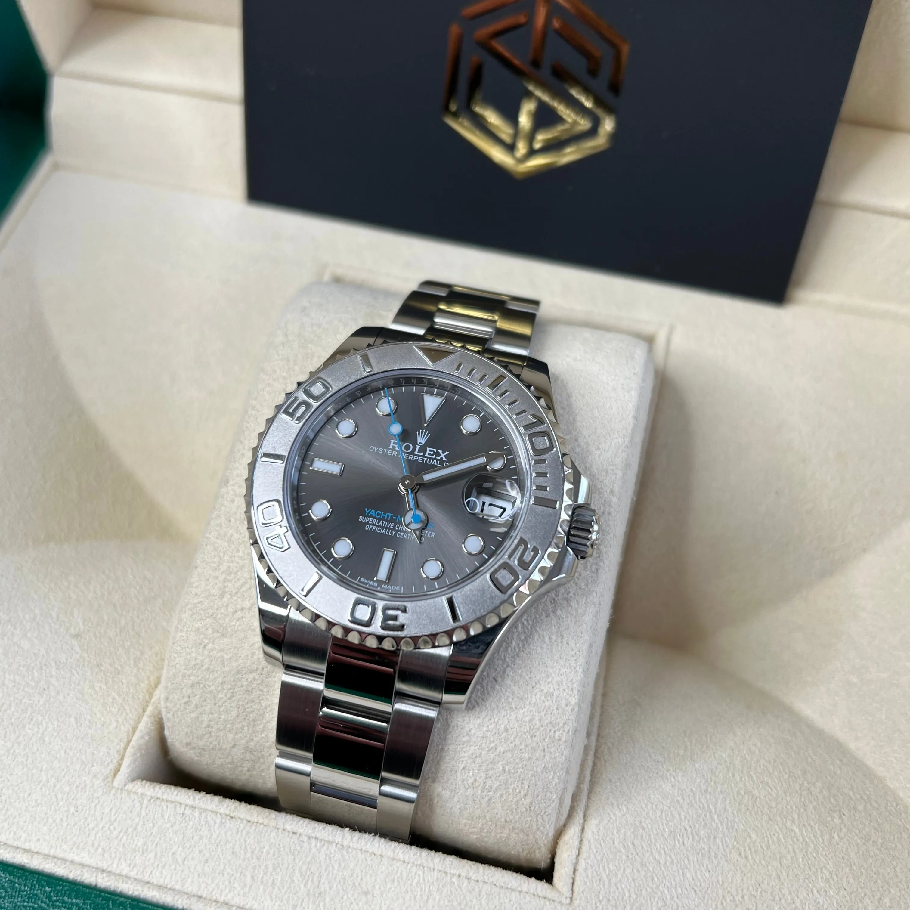 Rolex Yacht-Master 37 268622 Rhodium Dial 2019 Mint Condition Full Set Watch