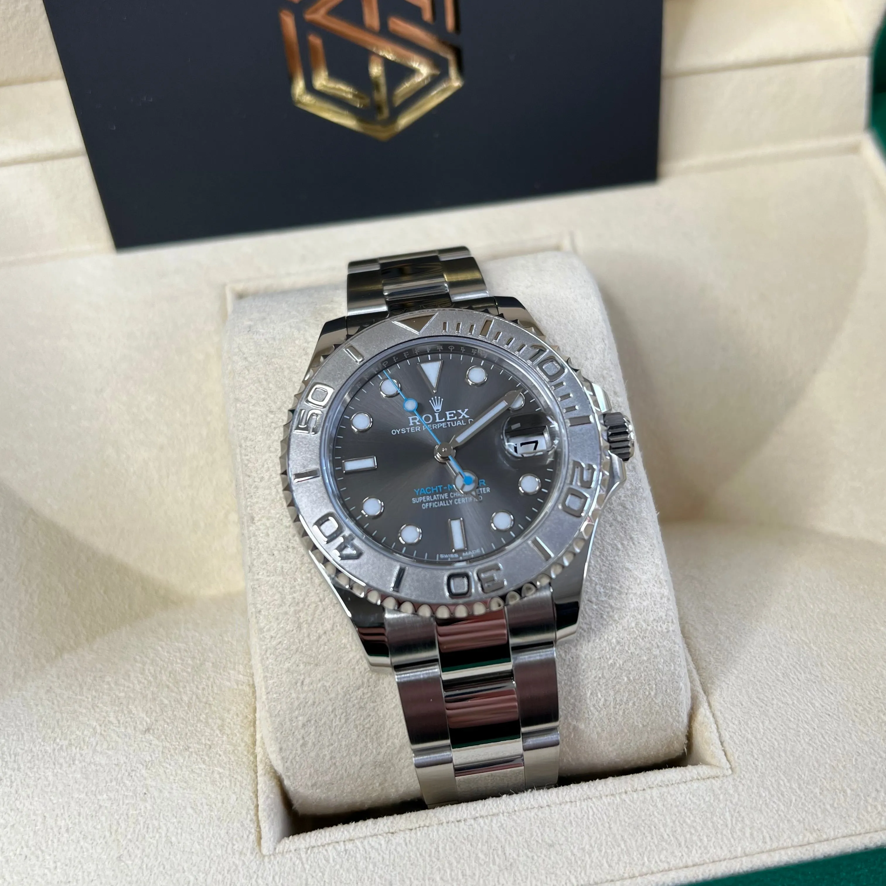 Rolex Yacht-Master 37 268622 Rhodium Dial 2019 Mint Condition Full Set Watch