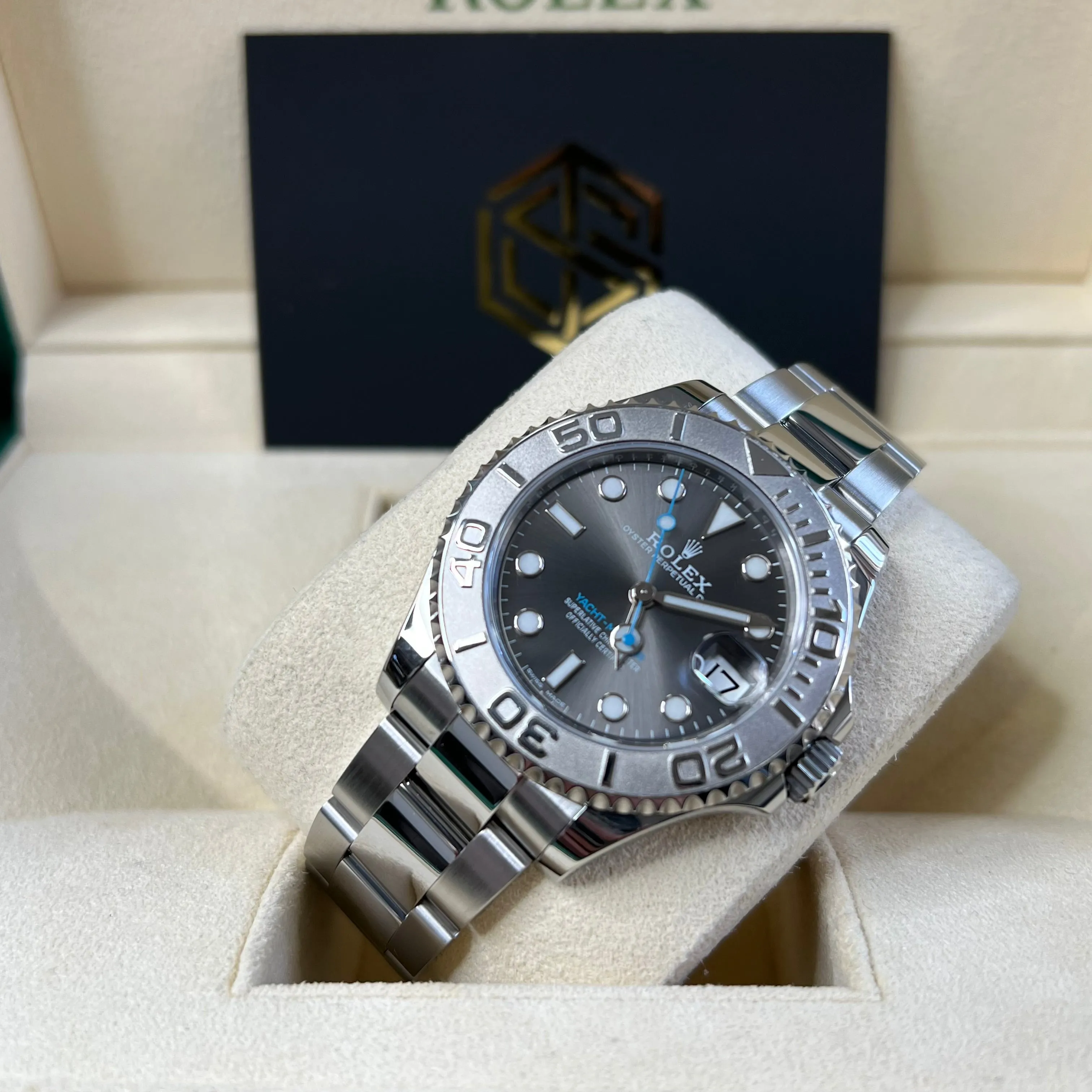 Rolex Yacht-Master 37 268622 Rhodium Dial 2019 Mint Condition Full Set Watch