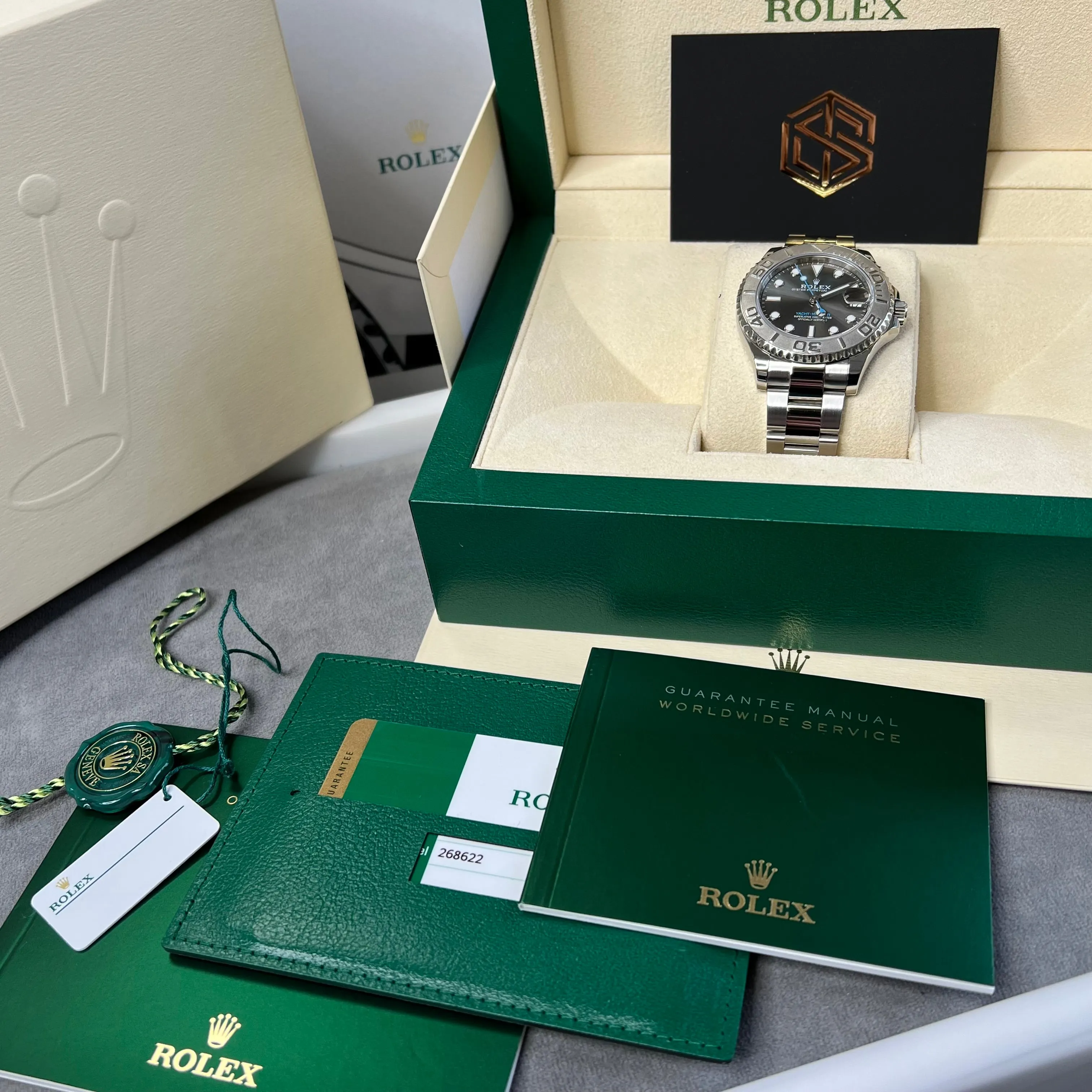 Rolex Yacht-Master 37 268622 Rhodium Dial 2019 Mint Condition Full Set Watch
