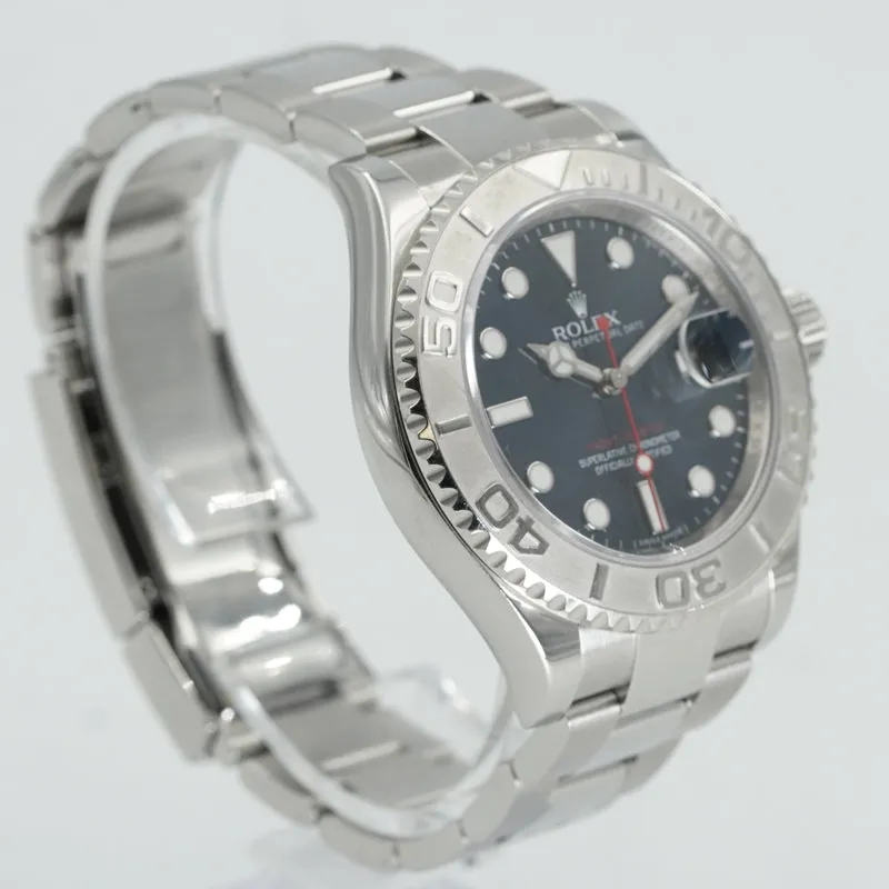 Rolex Yachtmaster 116622 Blue 40mm Steel w Platinum Bezel '14 Card Only