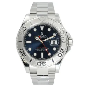 Rolex Yachtmaster 116622 Blue 40mm Steel w Platinum Bezel '14 Card Only
