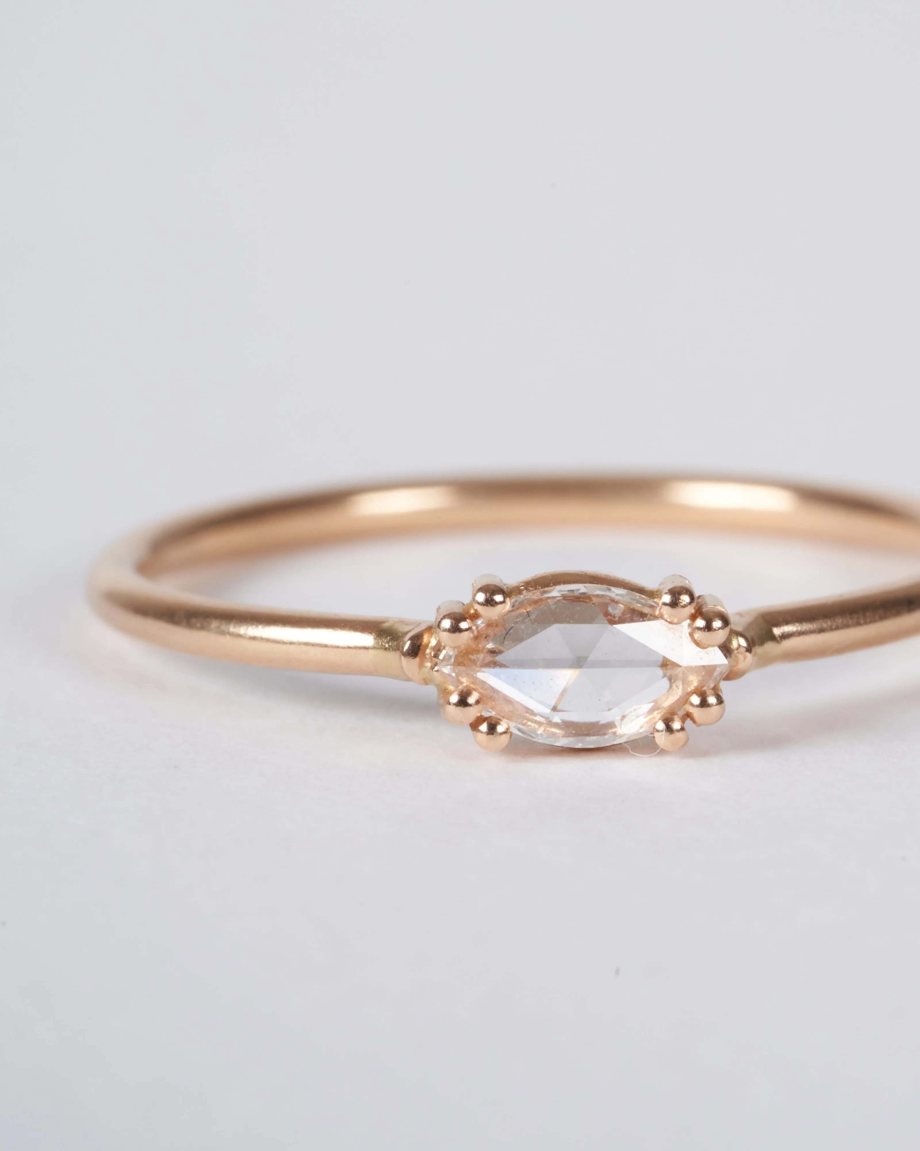 rose cut diamond solitaire - gold