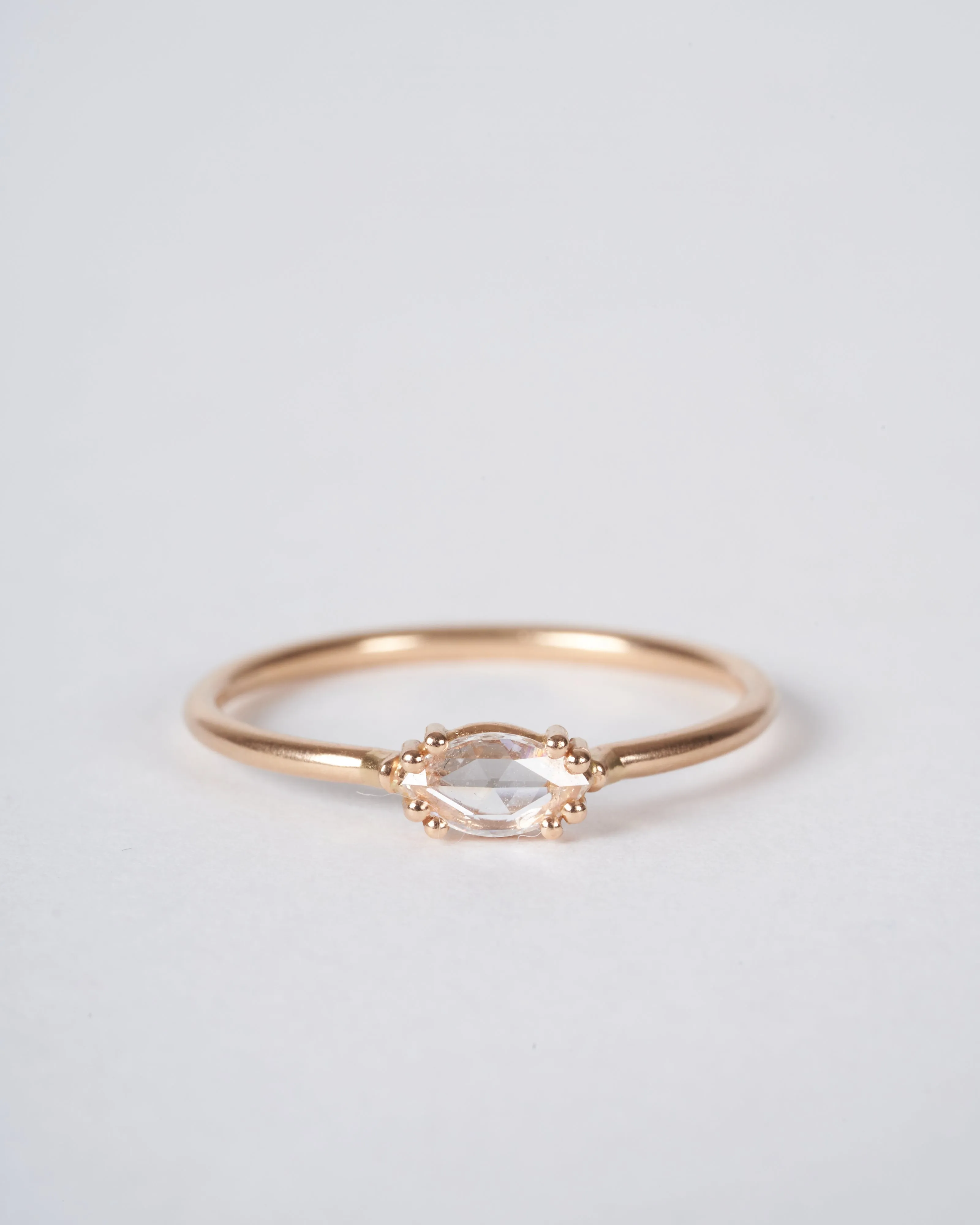 rose cut diamond solitaire - gold