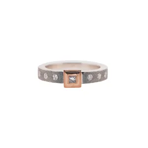 Rose Gold and Silver Princess Ring