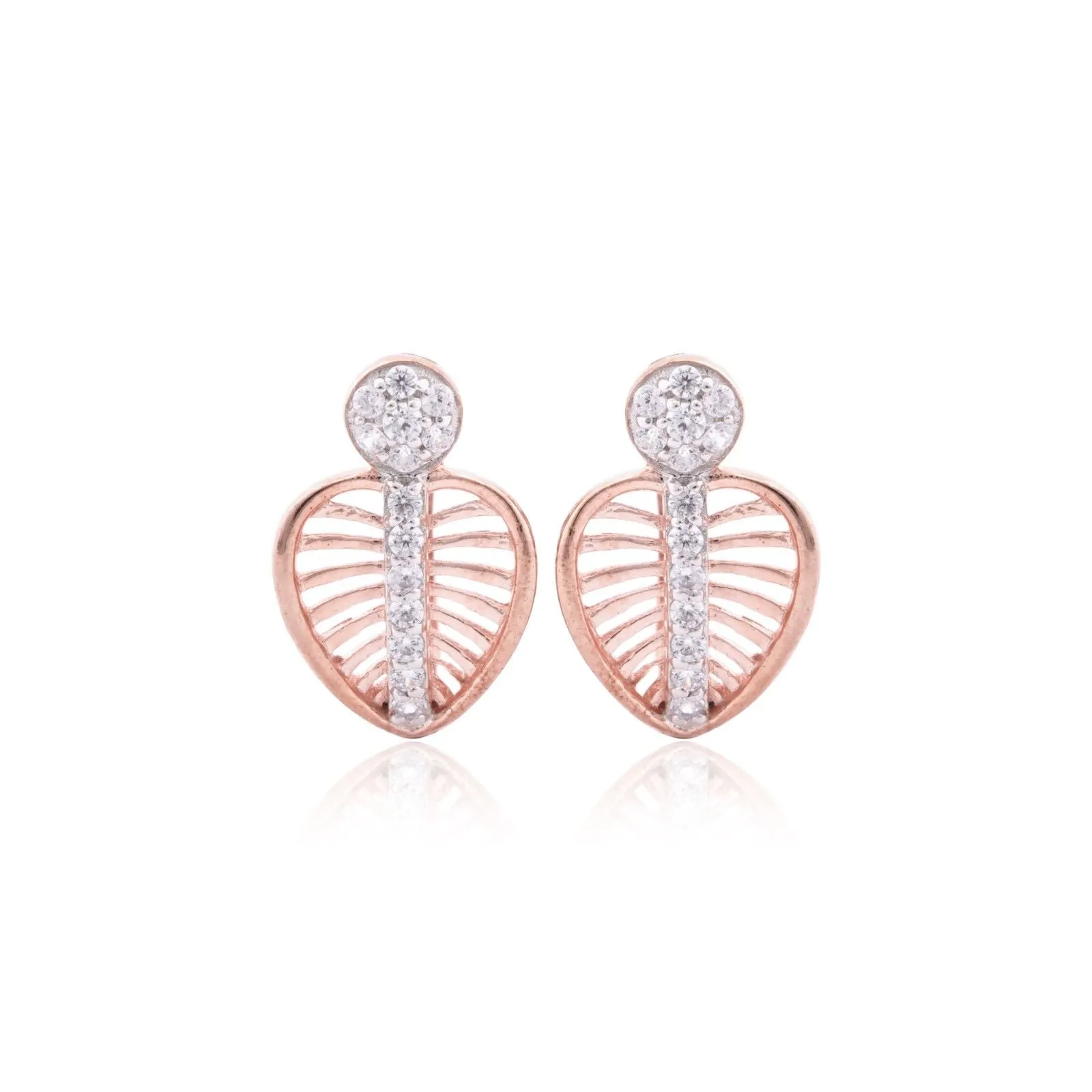Rose Gold Heart Calista Earrings