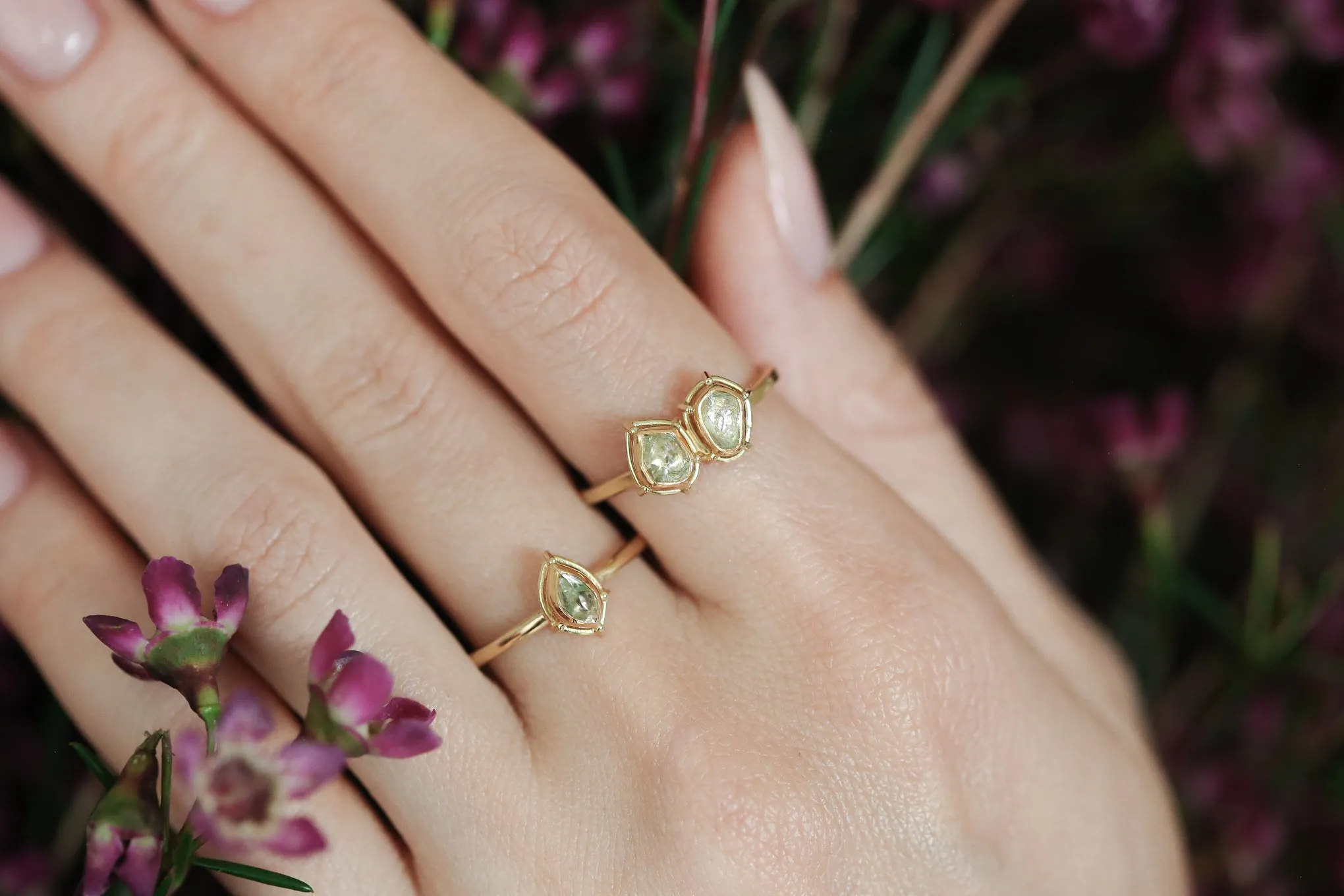 Rough Green Diamond Solitaire