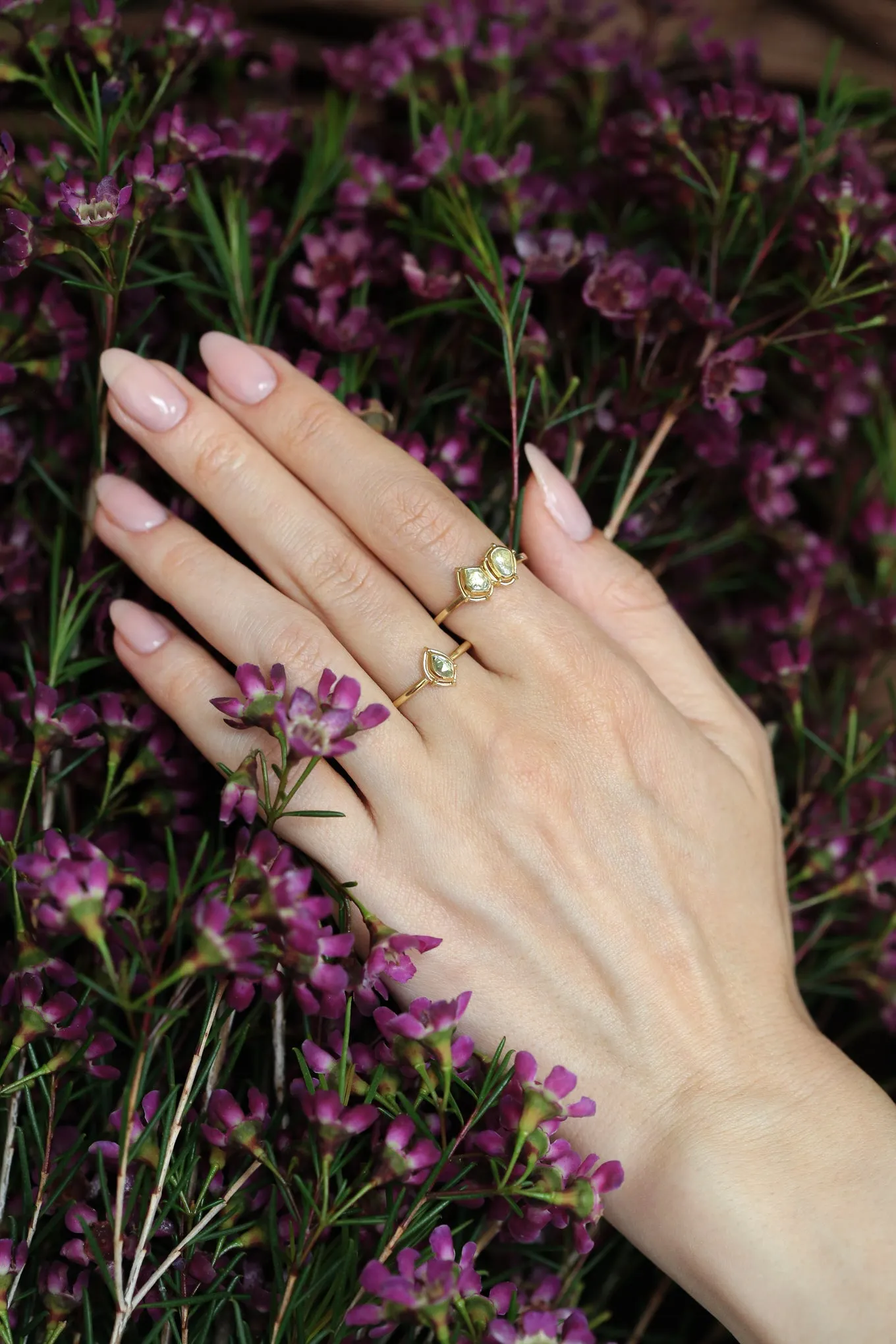 Rough Green Diamond Solitaire