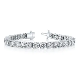 Round Cut 18K White Gold 7.01ct Buttercup Diamond Tennis Bracelet
