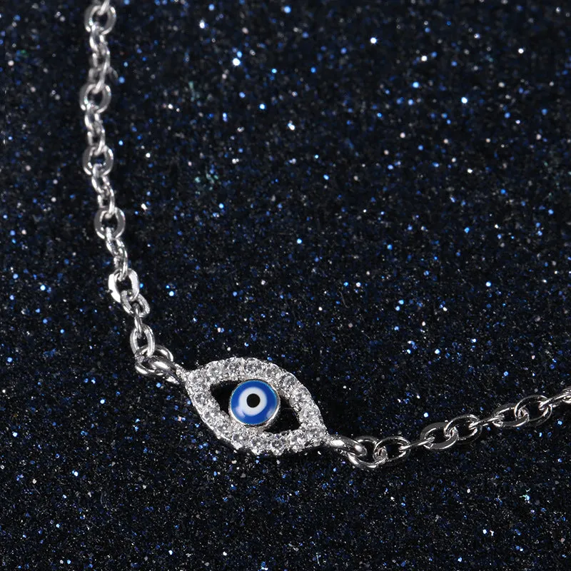 Round Cut Created Diamond Evil Eye Bracelet