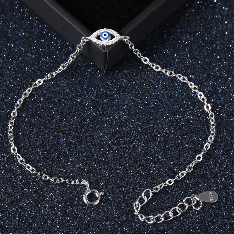 Round Cut Created Diamond Evil Eye Bracelet