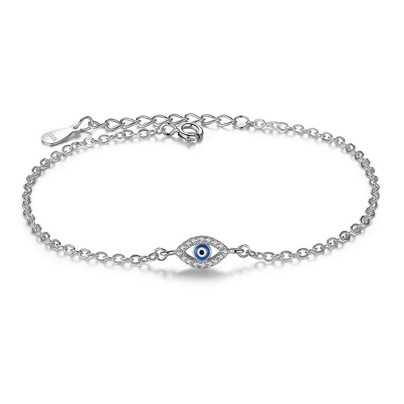 Round Cut Created Diamond Evil Eye Bracelet