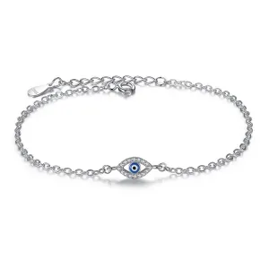 Round Cut Created Diamond Evil Eye Bracelet