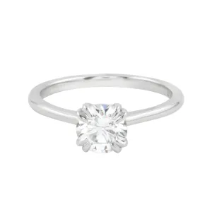 Round Diamond Solitaire Double Claw Prong Engagement Ring Setting