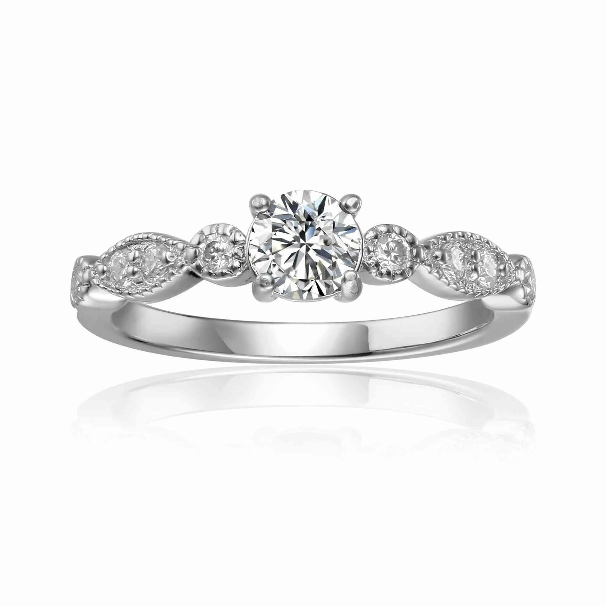 Round Solitaire Moissanite Engagement Ring