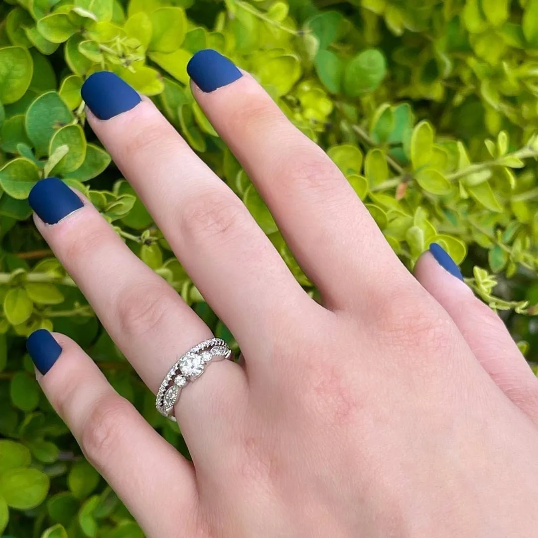 Round Solitaire Moissanite Engagement Ring