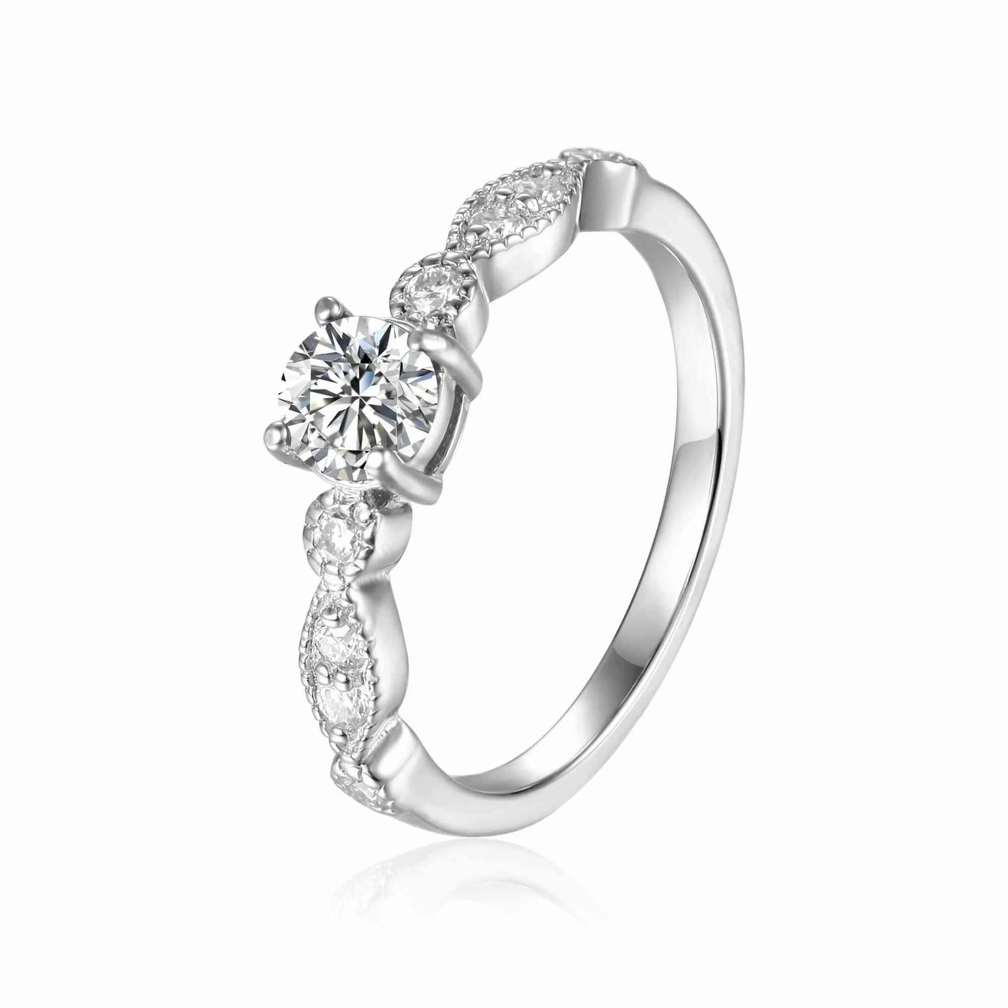 Round Solitaire Moissanite Engagement Ring