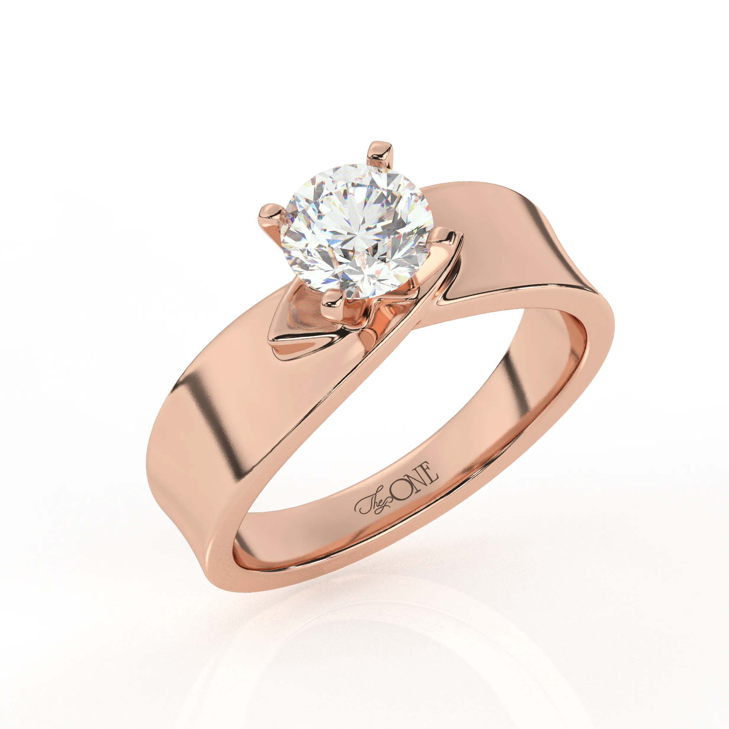 Round Solitaire set on a Twist Band