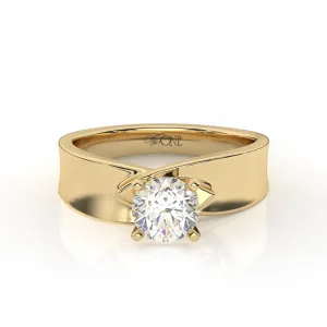 Round Solitaire set on a Twist Band
