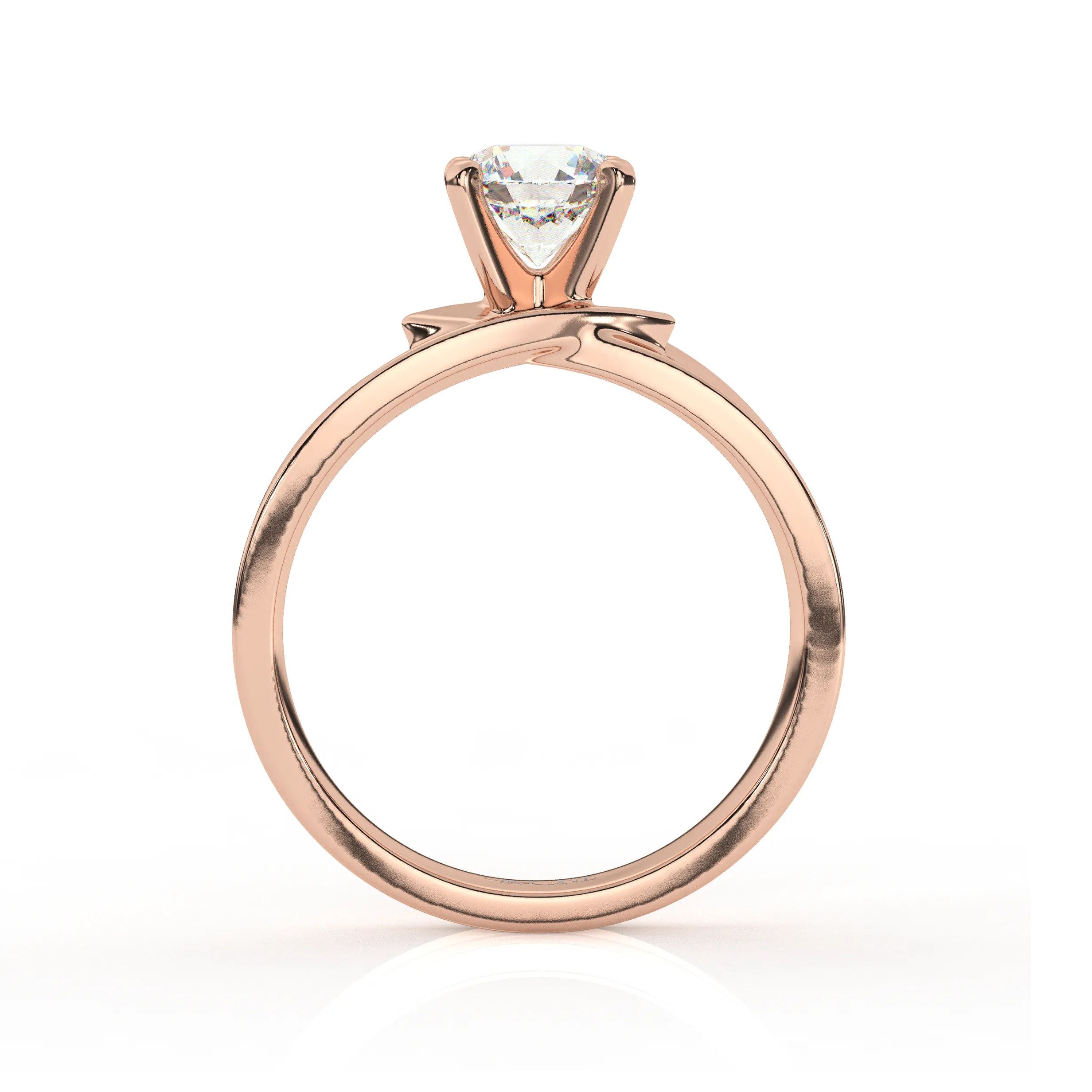 Round Solitaire set on a Twist Band