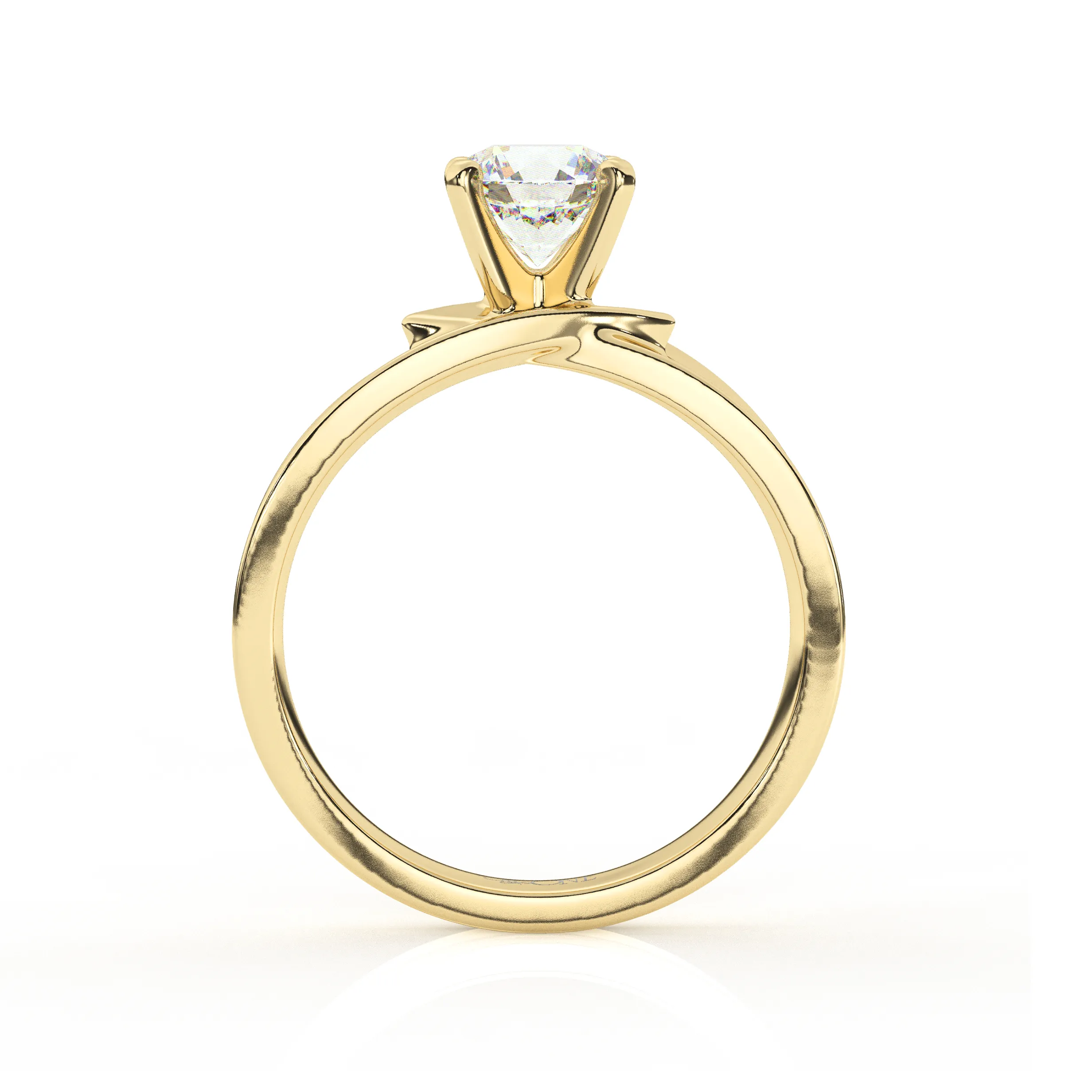 Round Solitaire set on a Twist Band