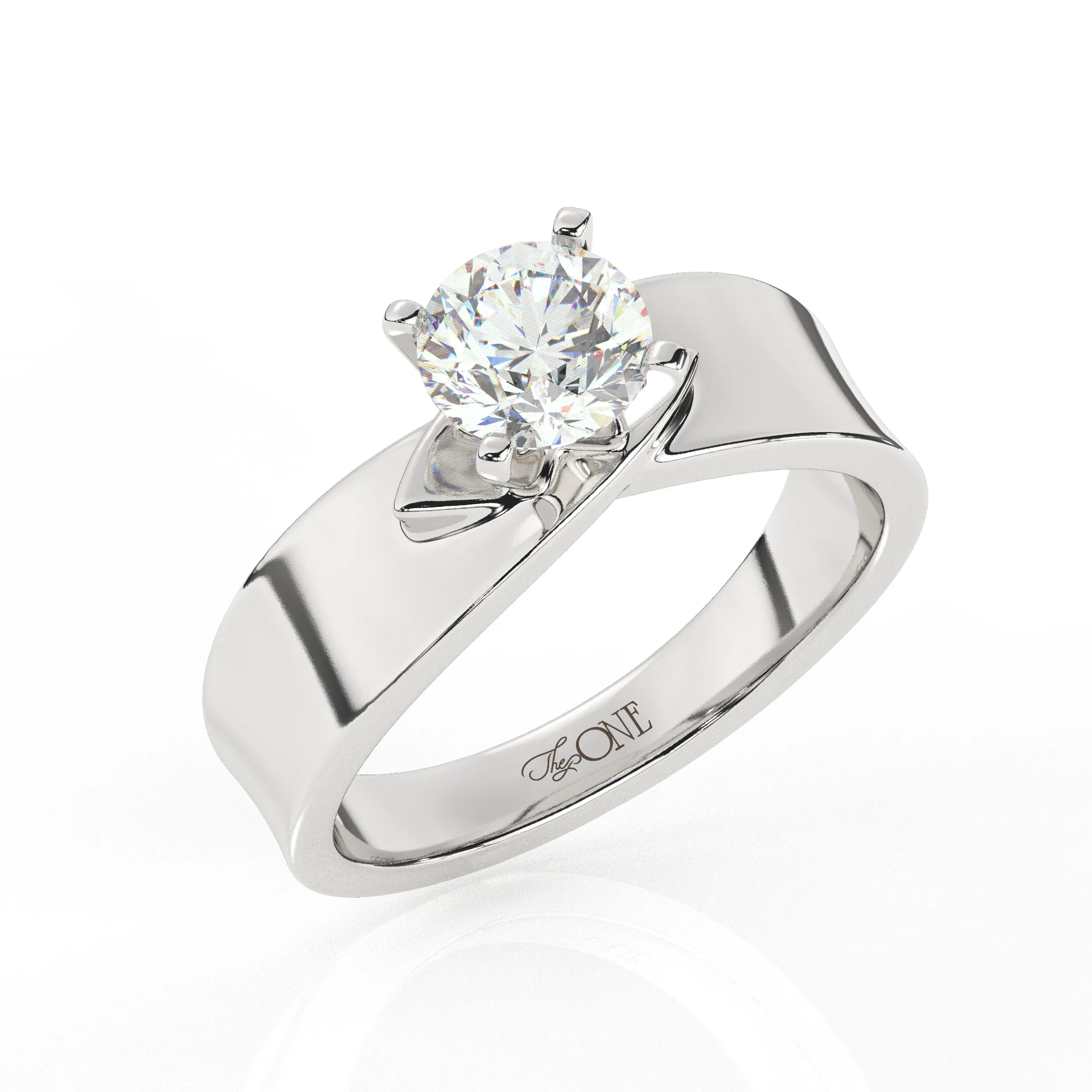 Round Solitaire set on a Twist Band
