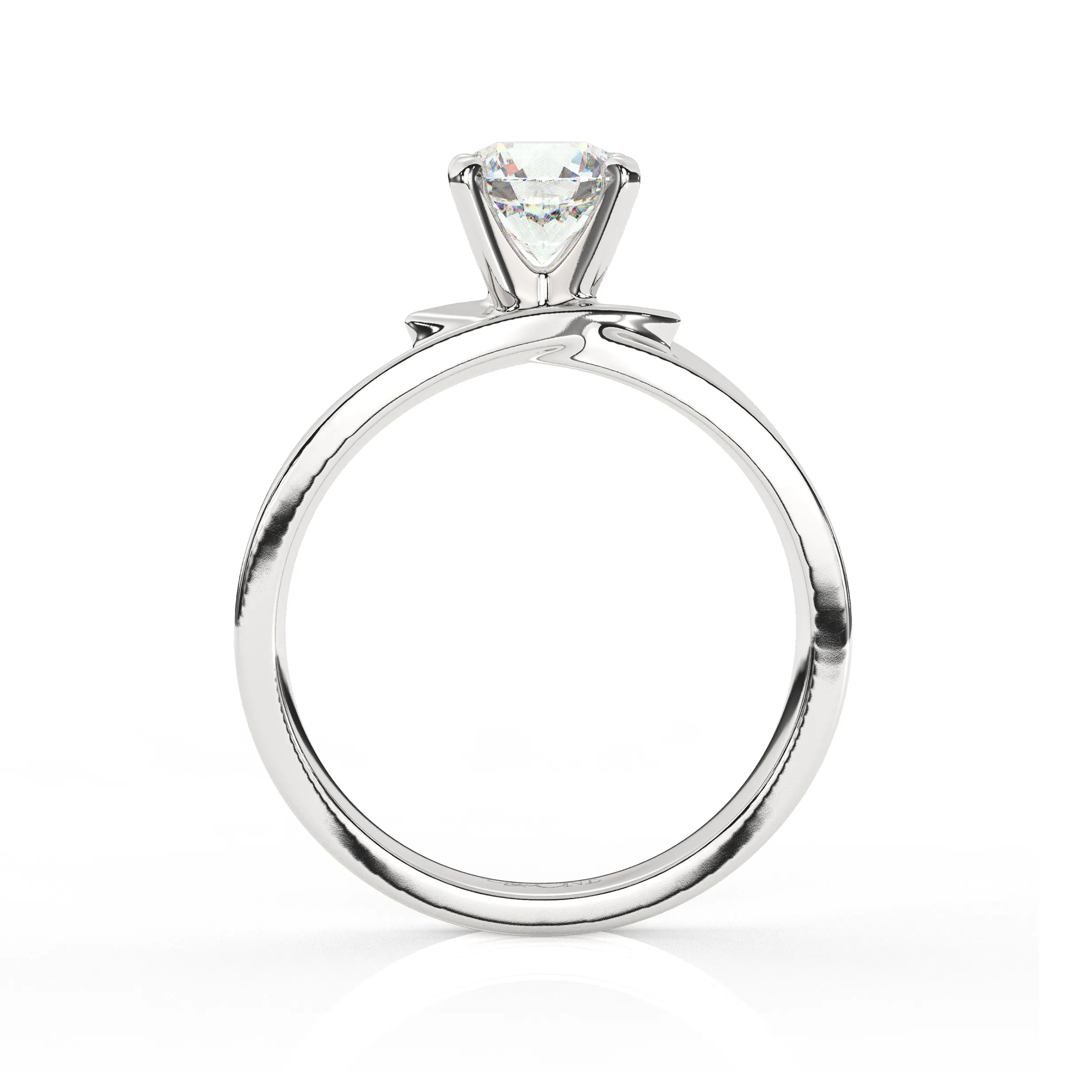 Round Solitaire set on a Twist Band