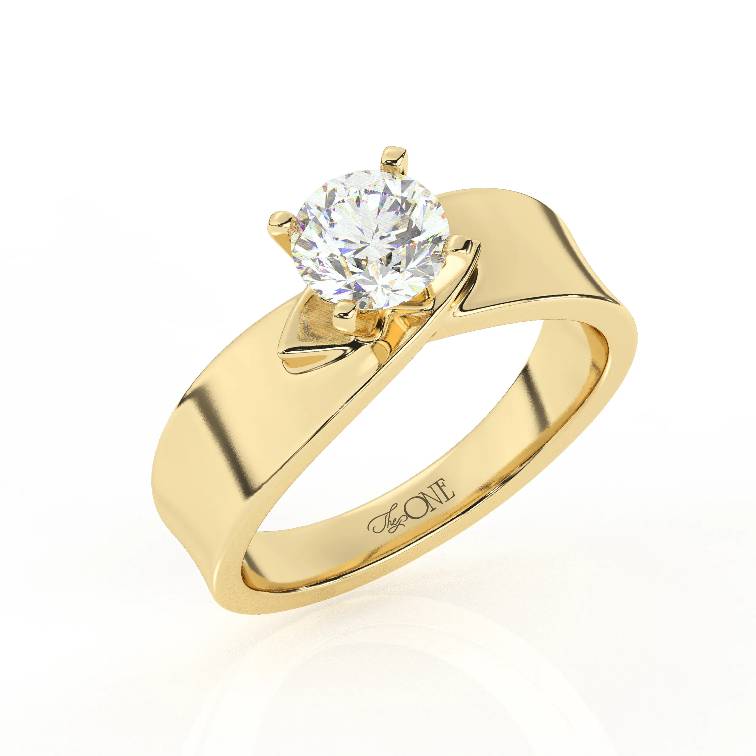 Round Solitaire set on a Twist Band