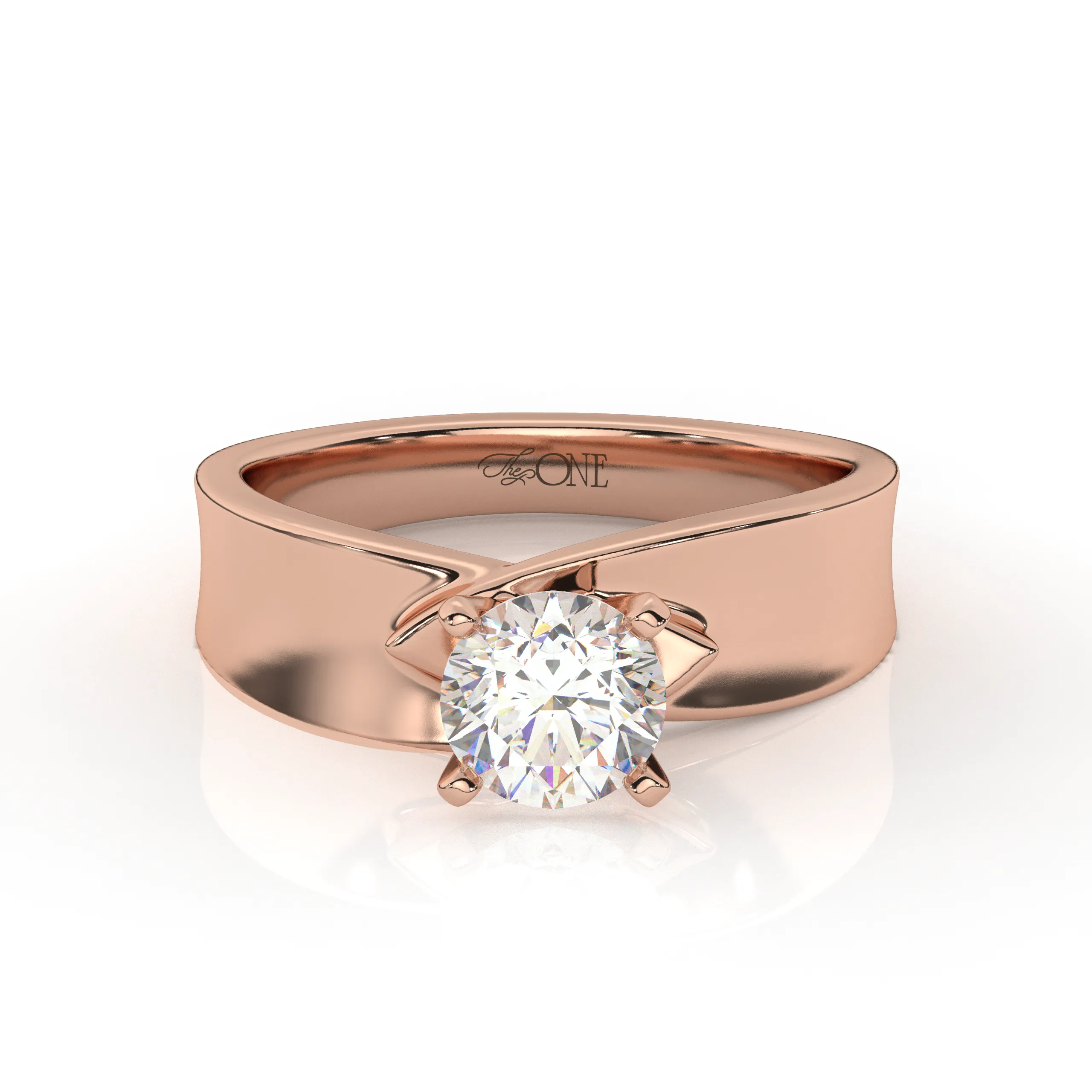 Round Solitaire set on a Twist Band