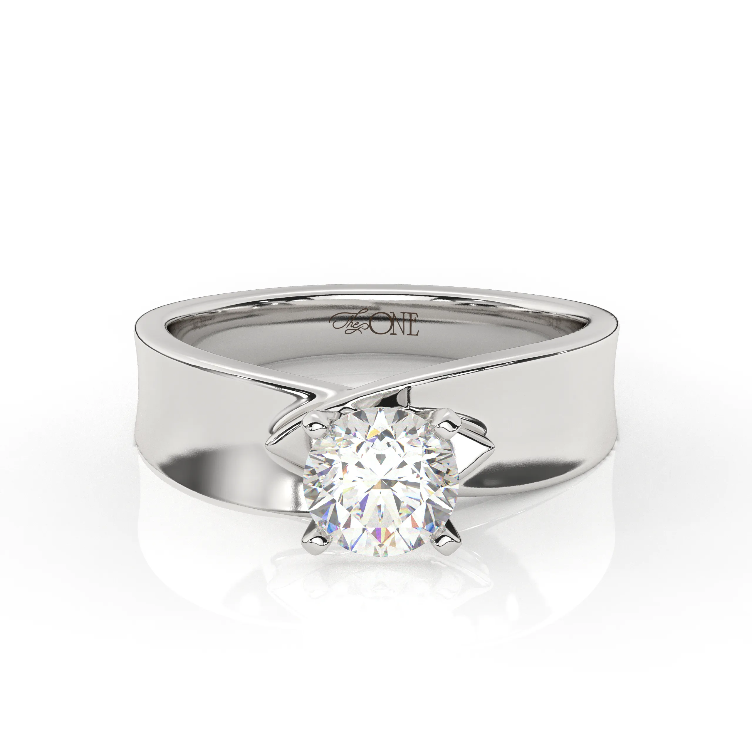 Round Solitaire set on a Twist Band