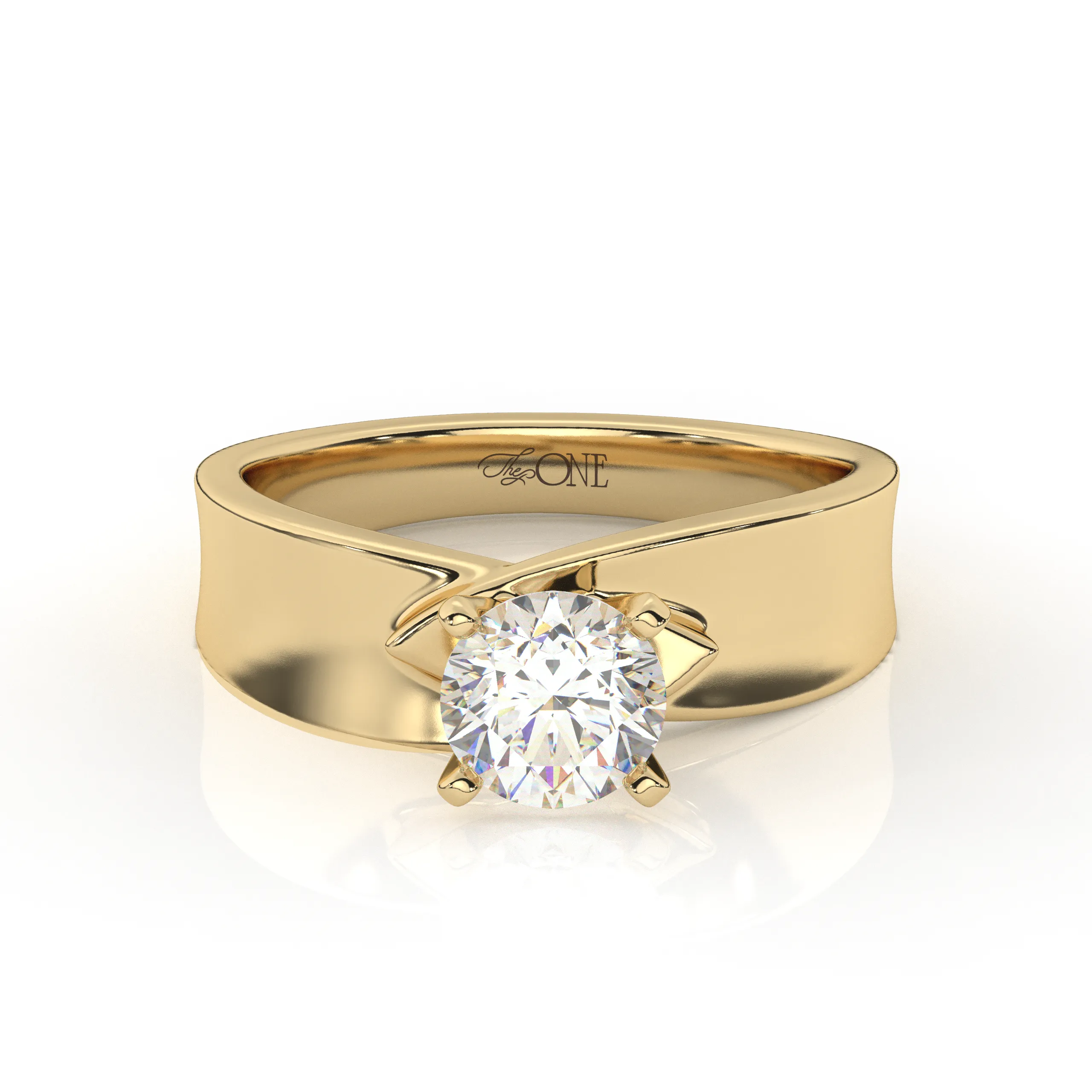 Round Solitaire set on a Twist Band