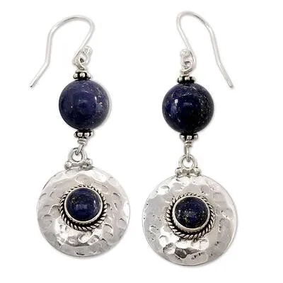 'Royal Moonlight' Lapis Lazuli Dangle Earrings