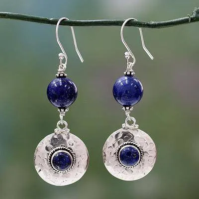 'Royal Moonlight' Lapis Lazuli Dangle Earrings