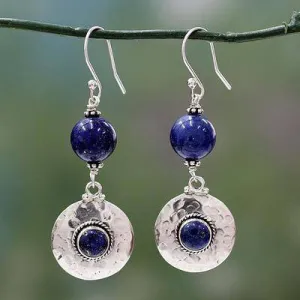 'Royal Moonlight' Lapis Lazuli Dangle Earrings