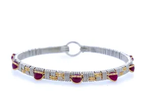 Ruby Basket Weave Bangle Bracelet