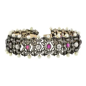 Ruby, Diamond & Pearl Bracelet
