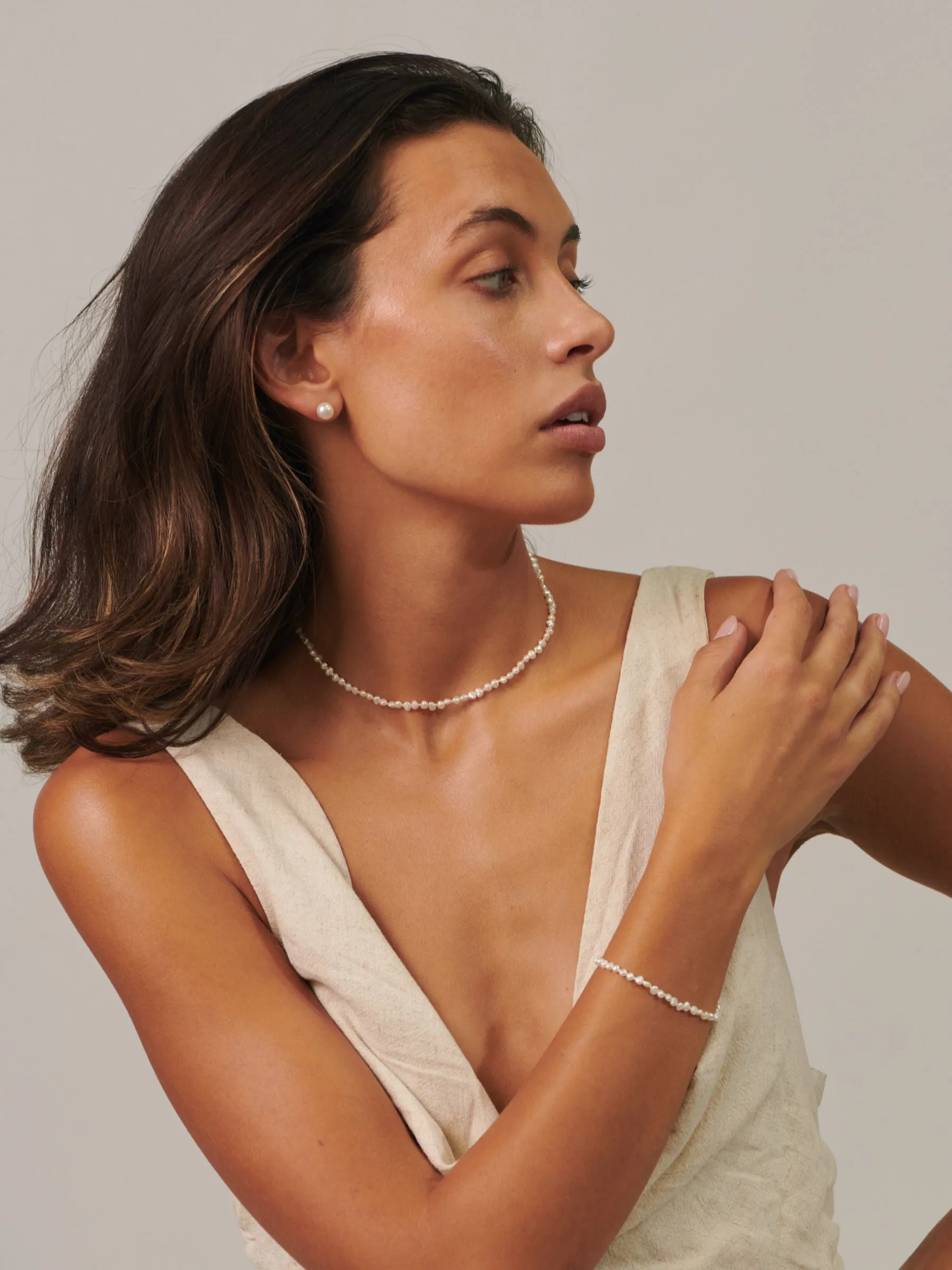 Ruby | Mini Baroque Pearl Bracelet