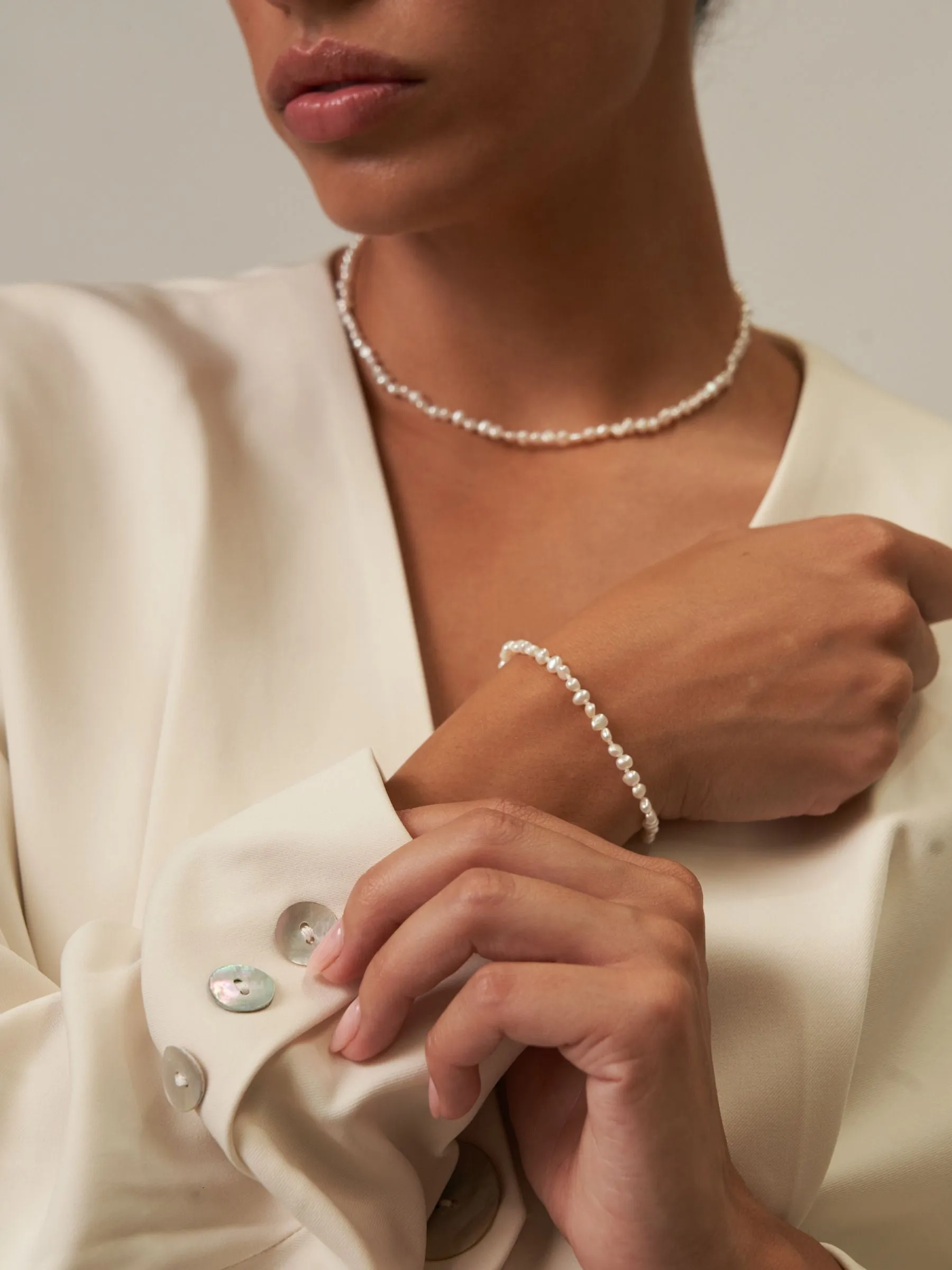 Ruby | Mini Baroque Pearl Bracelet