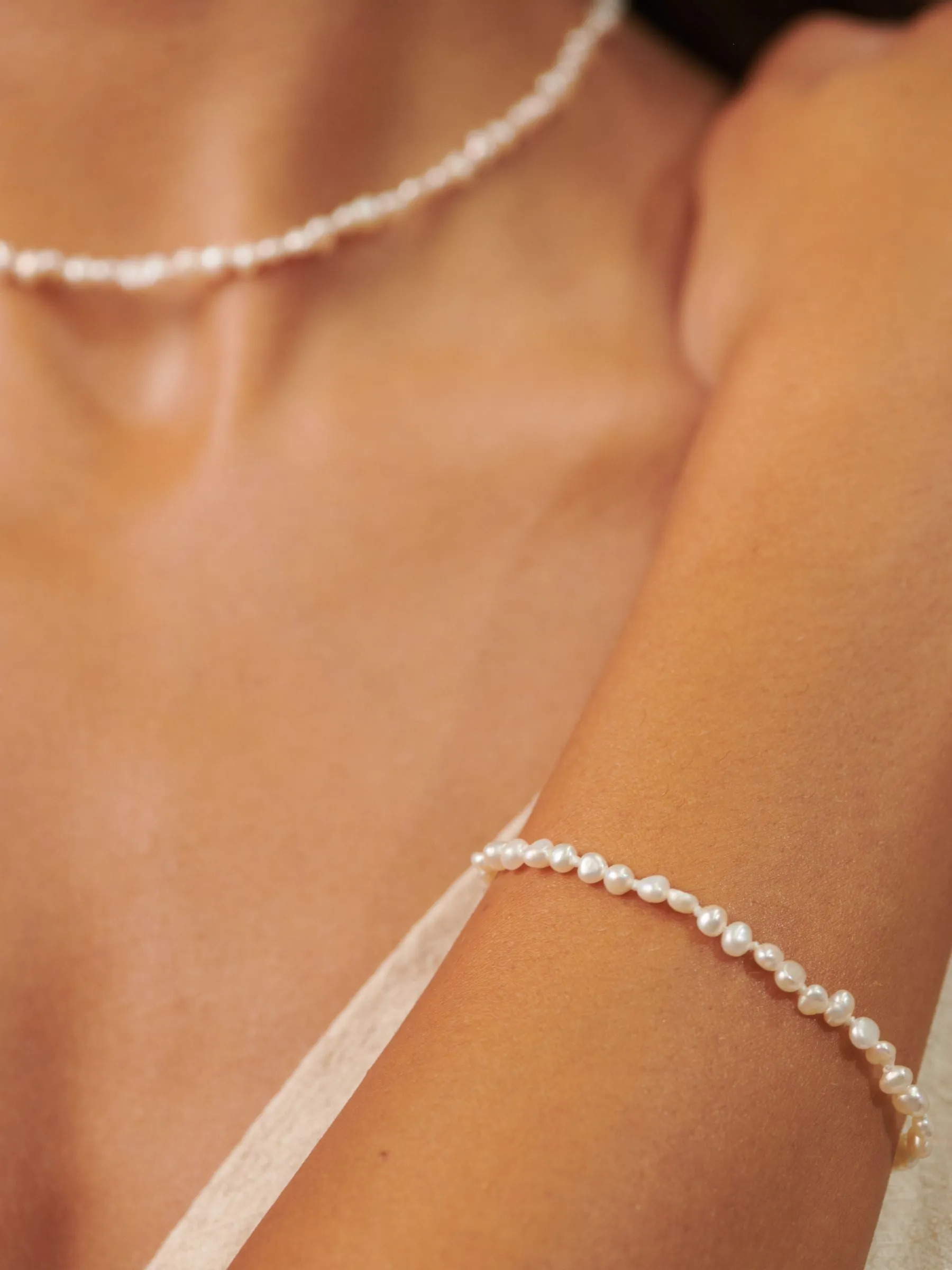 Ruby | Mini Baroque Pearl Bracelet