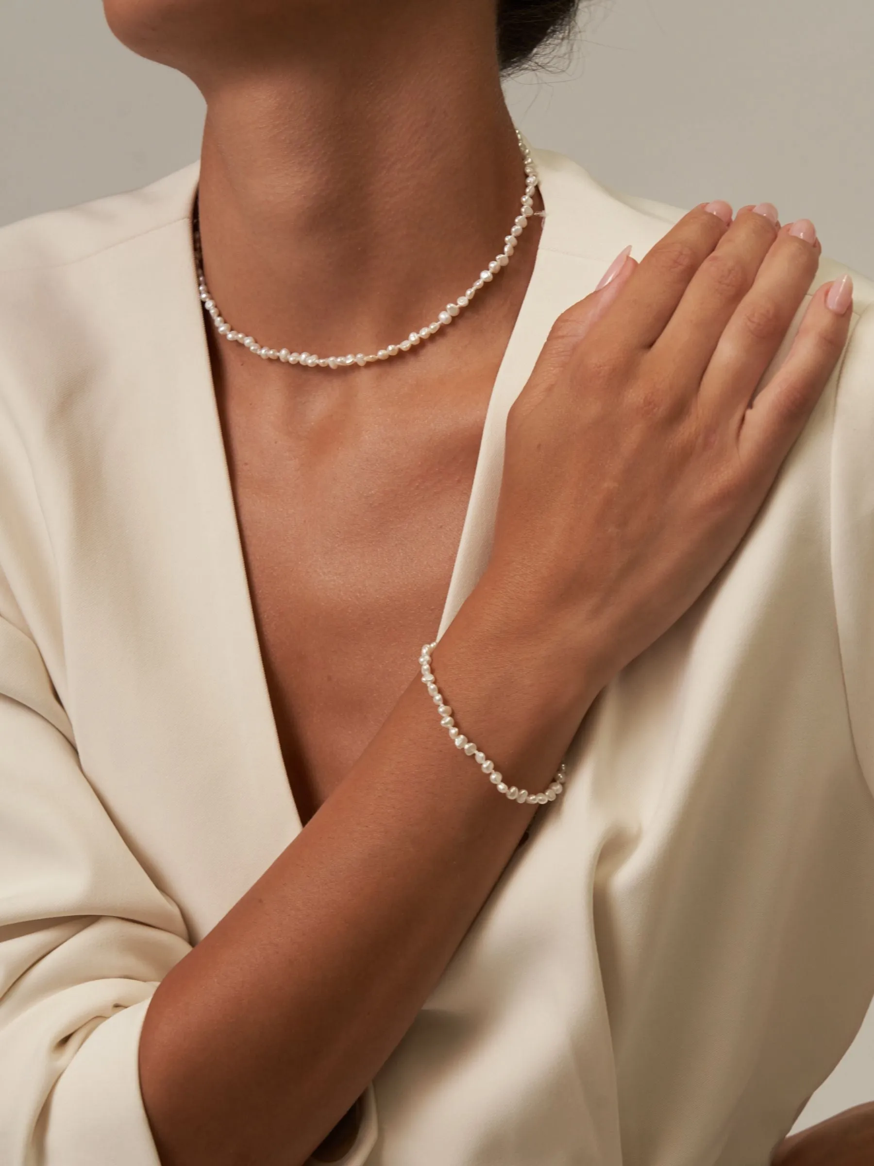 Ruby | Mini Baroque Pearl Bracelet