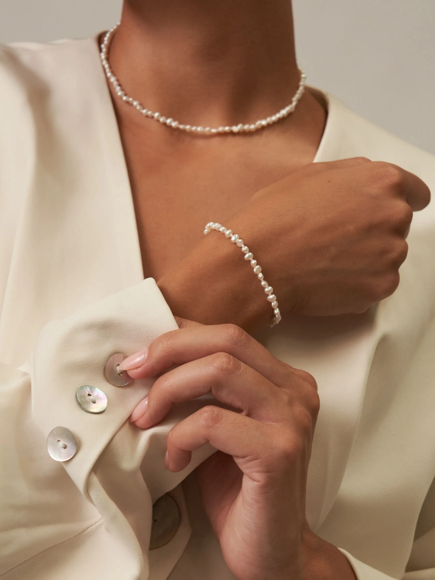 Ruby | Mini Baroque Pearl Bracelet