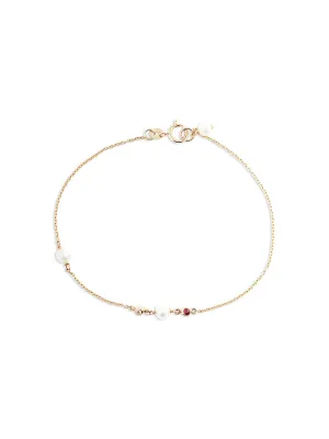 Ruby Pearl Diamond Bracelet