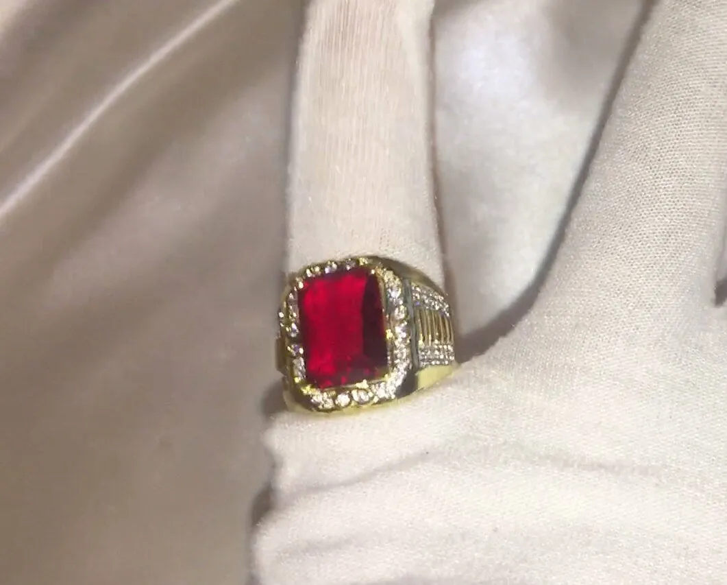 Ruby Ring | Ruby Ring for Men | Ruby Ring for Women | Ruby Diamond Ring | Ruby and Diamond Ring | Red Diamond Ring |  Iced Out Ring