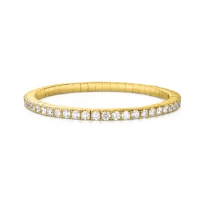 Sabel Collection Yellow Gold Diamond Stretch Bangle